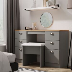 Ready Assembled 2 U Albert Double Pedestal Desk (Ready Assembled) in Dark Grey Size: Large Dark Grey Large Ready Assembled 2 U Albert Double Pedestal Desk (Ready Assembled) in Dark Grey Size: Large Dark Grey Large