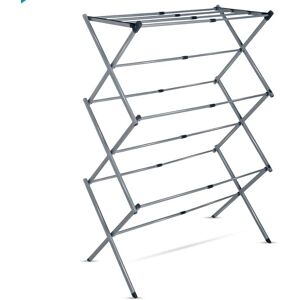 KAV 3-Tier Silver 48 to 73 CM Expandable Clothes Airer Indoor Outdoor Dryer Lightweight Metal Portable Drying Rack in Grey Grey KAV 3-Tier Silver 48 to 73 CM Expandable Clothes Airer Indoor Outdoor Dryer Lightweight Metal Portable Drying Rack in Grey Grey