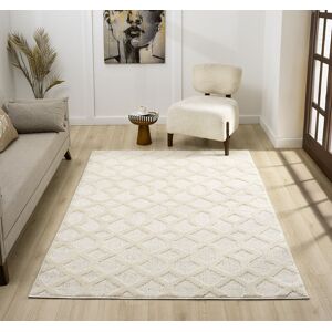 Desire Rugs Isabella Living Room Area Rugs - Embossed Imperial Trellis Design in Cream Size: 60 cm x 220 cm Cream 60 cm x 220 cm Desire Rugs Isabella Living Room Area Rugs - Embossed Imperial Trellis Design in Cream Size: 60 cm x 220 cm Cream 60 cm x 220 cm