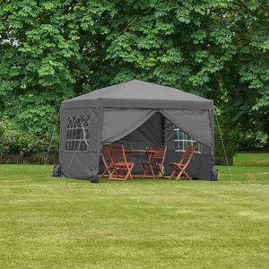 VonHaus 3m Slate Grey Heavy Duty Pop Up Gazebo with Sides for Garden Grey VonHaus 3m Slate Grey Heavy Duty Pop Up Gazebo with Sides for Garden Grey