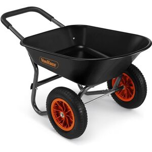 VonHaus 78L Wheelbarrow in Black Black VonHaus 78L Wheelbarrow in Black Black