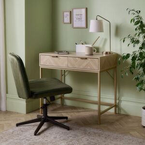 VonHaus Ducie 2 Drawer Herringbone Design Bedroom Dressing Table in Natural Size: 1 Pack Natural 1 Pack VonHaus Ducie 2 Drawer Herringbone Design Bedroom Dressing Table in Natural Size: 1 Pack Natural 1 Pack