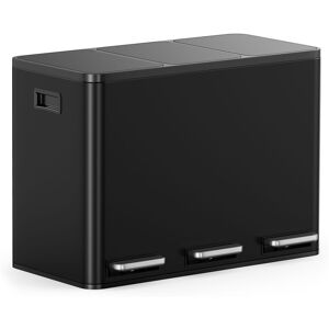 VonHaus 3 Compartment 45L Waste & Recycling Kitchen Bin (3 x 15L) in Black Size: Medium Black Medium VonHaus 3 Compartment 45L Waste & Recycling Kitchen Bin (3 x 15L) in Black Size: Medium Black Medium