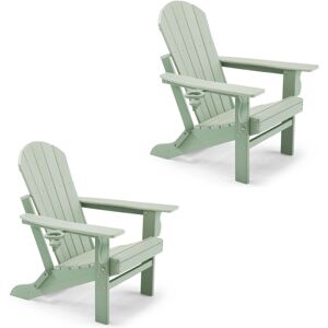 VonHaus Set of 2 Waterproof HDPE Garden Adirondack Folding Chairs in Light Green Size: 2 Pack Light Green 2 Pack VonHaus Set of 2 Waterproof HDPE Garden Adirondack Folding Chairs in Light Green Size: 2 Pack Light Green 2 Pack