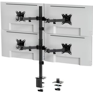 VonHaus Height Adjustable Tilt & Rotate Four Screen Monitor Desk Clamp in Black Black VonHaus Height Adjustable Tilt & Rotate Four Screen Monitor Desk Clamp in Black Black