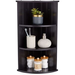 VonHaus 3 Tier Wall Mounted Bathroom Corner Shelf Unit in Black Black VonHaus 3 Tier Wall Mounted Bathroom Corner Shelf Unit in Black Black