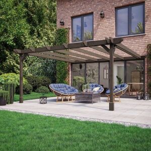 Rutland County Garden Furniture Ltd Wall Mounted Double Premium Pergola, Wood, L240 x W420 x H270cm, Green in Brown Brown Rutland County Garden Furniture Ltd Wall Mounted Double Premium Pergola, Wood, L240 x W420 x H270cm, Green in Brown Brown