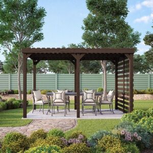 Rutland County Garden Furniture Ltd Shade Pergola - Wood - L360 x W480 x H270 cm - Rustic Brown Brown Rutland County Garden Furniture Ltd Shade Pergola - Wood - L360 x W480 x H270 cm - Rustic Brown Brown