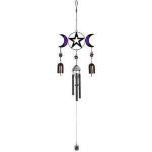 KDMD Triple Moon Windchime with Bells in Silver Silver KDMD Triple Moon Windchime with Bells in Silver Silver