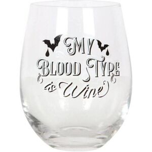KDMD My Blood Type is Wine Stemless Wine Glass in White White KDMD My Blood Type is Wine Stemless Wine Glass in White White