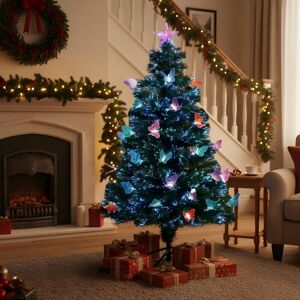 Shatchi 5Ft/150cm Butterflies Fibre Optic Christmas Tree LED Pre-Lit in Green Size: 5ft Green 5ft Shatchi 5Ft/150cm Butterflies Fibre Optic Christmas Tree LED Pre-Lit in Green Size: 5ft Green 5ft