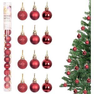 Shatchi BAUBLES DARK RED 3CM 24PCS SET PVC Dark Red Shatchi BAUBLES DARK RED 3CM 24PCS SET PVC Dark Red