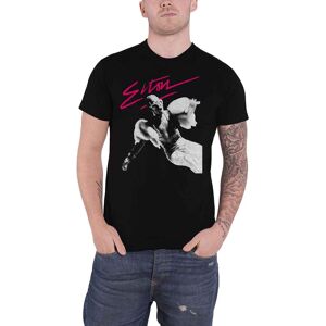Elton John Pink Brush T-Shirt in Black Size: Small Black S Elton John Pink Brush T-Shirt in Black Size: Small Black S