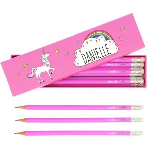 Personalised Memento Company Women's Personalised Unicorn Box of 12 Pink HB Pencils Pink Personalised Memento Company Women's Personalised Unicorn Box of 12 Pink HB Pencils Pink