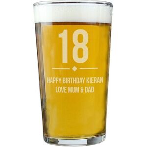 Personalised Memento Company Men's Personalised Big Age Birthday Pint Glass in Clear Clear Personalised Memento Company Men's Personalised Big Age Birthday Pint Glass in Clear Clear