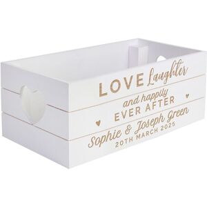 Personalised Memento Company Personalised Love Laughter & ... White Wooden Crate White Personalised Memento Company Personalised Love Laughter & ... White Wooden Crate White