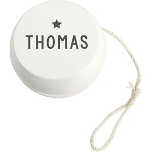Personalised Memento Company Personalised Grey Star White Wooden Yoyo White Personalised Memento Company Personalised Grey Star White Wooden Yoyo White