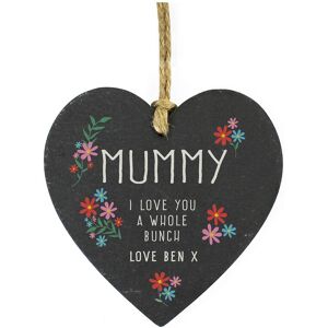 Personalised Memento Company Women's Personalised I Love You A Whole Bunch Hanging Slate Heart in Black Black Personalised Memento Company Women's Personalised I Love You A Whole Bunch Hanging Slate Heart in Black Black