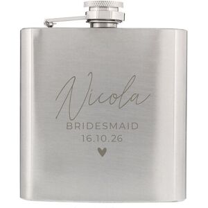 Personalised Memento Company Women's Personalised Free Text Wedding Party Hip Flask in Silver Silver Personalised Memento Company Women's Personalised Free Text Wedding Party Hip Flask in Silver Silver