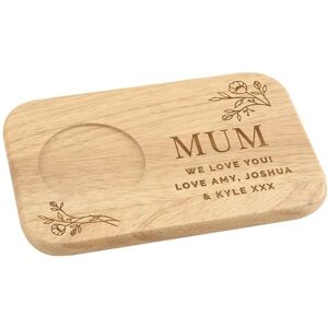 Personalised Memento Company Women's Personalised Floral Wooden Coaster Tray in Light Brown Light Brown Personalised Memento Company Women's Personalised Floral Wooden Coaster Tray in Light Brown Light Brown