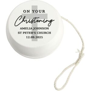 Personalised Memento Company Personalised On Your Christening White Wooden Yoyo White Personalised Memento Company Personalised On Your Christening White Wooden Yoyo White