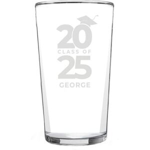 Personalised Memento Company Men's Personalised Class of Graduation Pint Glass in Clear Clear Personalised Memento Company Men's Personalised Class of Graduation Pint Glass in Clear Clear
