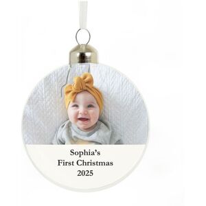 Personalised Memento Company Personalised Message Photo Upload Glass Bauble in Clear Clear Personalised Memento Company Personalised Message Photo Upload Glass Bauble in Clear Clear