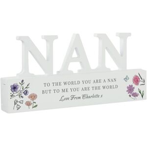 Personalised Memento Company Women's Personalised Wild Flowers Nan Ornament in White White Personalised Memento Company Women's Personalised Wild Flowers Nan Ornament in White White