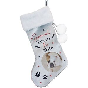 Personalised Memento Company Personalised Photo Upload Dog Christmas Stocking in Grey Grey Personalised Memento Company Personalised Photo Upload Dog Christmas Stocking in Grey Grey