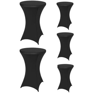 Neel Blue Cocktail Spandex Tablecloth High Top Round Table Cover, 32" x 43", 5pcs in Black Black Neel Blue Cocktail Spandex Tablecloth High Top Round Table Cover, 32" x 43", 5pcs in Black Black