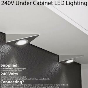 Loops Brushed Nickel Triangle Under Cabinet Light Kit - 240V - Warm White LED Loops Brushed Nickel Triangle Under Cabinet Light Kit - 240V - Warm White LED
