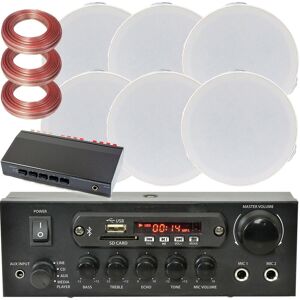 Loops Bluetooth Ceiling Music Kit 3 Zone Stereo Amplifier & 6x Mini Flush Speakers Multicolor Loops Bluetooth Ceiling Music Kit 3 Zone Stereo Amplifier & 6x Mini Flush Speakers Multicolor