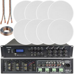 Loops 1600W Bluetooth Sound System 8x 100W Slim Ceiling Speaker 8 Zone Mixer Amplifier Multicolor Loops 1600W Bluetooth Sound System 8x 100W Slim Ceiling Speaker 8 Zone Mixer Amplifier Multicolor