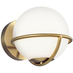 Loops Wall Light White Opal Etched Glass Globes Burnished Brass LED G9 3.5W White Loops Wall Light White Opal Etched Glass Globes Burnished Brass LED G9 3.5W White