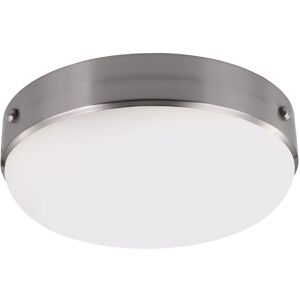 Loops 2 Bulb Flush Light Riveted Band White Opaque Shade Brushed Steel LED E27 75W White Loops 2 Bulb Flush Light Riveted Band White Opaque Shade Brushed Steel LED E27 75W White