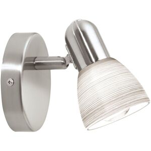 Loops Wall Light Colour Satin Nickel Shade White Glass Wiping Technique Bulb E14 1x25W in Metallics Metallics Loops Wall Light Colour Satin Nickel Shade White Glass Wiping Technique Bulb E14 1x25W in Metallics Metallics