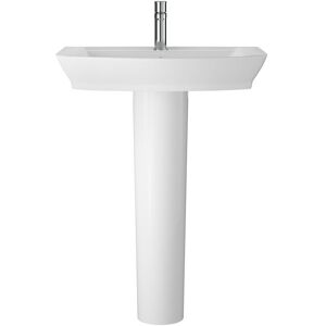 Balterley Spirit Soft Square 1 Tap Hole Ceramic Basin Full Pedestal 550mm in White White Balterley Spirit Soft Square 1 Tap Hole Ceramic Basin Full Pedestal 550mm in White White