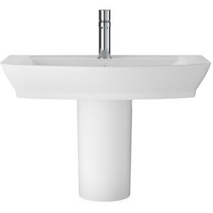 Balterley Spirit Square Ceramic Basin & Semi Pedestal 650mm in White White Balterley Spirit Square Ceramic Basin & Semi Pedestal 650mm in White White
