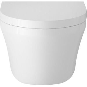 Balterley Mila Round Wall Hung Toilet Pan with Soft Close Seat, 400mm - White White Balterley Mila Round Wall Hung Toilet Pan with Soft Close Seat, 400mm - White White
