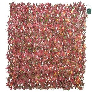 Primrose Extendable Artificial Red Acer Screening Trellis with LEDs W2m x H1m Red Primrose Extendable Artificial Red Acer Screening Trellis with LEDs W2m x H1m Red