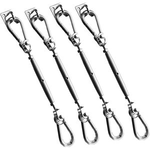 Primrose Silver Stainless Steel Square/Rectangle Shade Sail Fixing Kit 4 Corner in Metallic Silver Metallic Silver Primrose Silver Stainless Steel Square/Rectangle Shade Sail Fixing Kit 4 Corner in Metallic Silver Metallic Silver