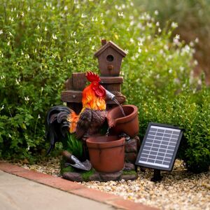 Primrose 'Rooster' Water Feature Solar Powered Pouring Pots Battery LEDs 57cm Multicolor Primrose 'Rooster' Water Feature Solar Powered Pouring Pots Battery LEDs 57cm Multicolor