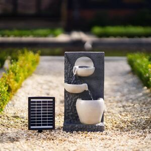 Primrose Solar Water Feature Pouring Bowl Tiered Battery Backup Lights 48cm in Grey Grey Primrose Solar Water Feature Pouring Bowl Tiered Battery Backup Lights 48cm in Grey Grey