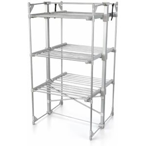 Oypla 3 Tier Electrical Heated Folding Clothes Horse Airer in Silver Silver Oypla 3 Tier Electrical Heated Folding Clothes Horse Airer in Silver Silver