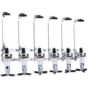Oypla 6 Bottle Wall Mounted Spirit Drink Dispenser Shot Measurer in Silver Silver Oypla 6 Bottle Wall Mounted Spirit Drink Dispenser Shot Measurer in Silver Silver