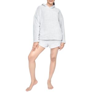 Smart Living Women's Soft & Cozy Fleece Loungewear Hoodie & Short Set in Light Grey Size: Large Light Grey L Smart Living Women's Soft & Cozy Fleece Loungewear Hoodie & Short Set in Light Grey Size: Large Light Grey L