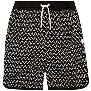 Harry Bear Boy's Make Waves Zig Zag Pattern Swim Shorts With Waist Pockets in Black Size: 10-11 Years Black 10-11 Years Harry Bear Boy's Make Waves Zig Zag Pattern Swim Shorts With Waist Pockets in Black Size: 10-11 Years Black 10-11 Years