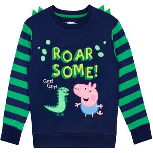 Peppa Pig Boy's Roar Striped George Pig Sweatshirt in Green Size: 7-8 Years Green 7-8 Years Peppa Pig Boy's Roar Striped George Pig Sweatshirt in Green Size: 7-8 Years Green 7-8 Years