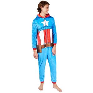 Marvel Men's Captain America Onesie in Blue Size: Large Blue L Marvel Men's Captain America Onesie in Blue Size: Large Blue L