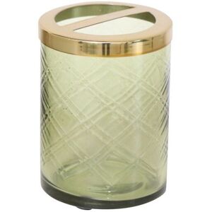Melody Maison Green Patterned Glass Toothbrush Holder With Gold Rim in Light Green Light Green Melody Maison Green Patterned Glass Toothbrush Holder With Gold Rim in Light Green Light Green